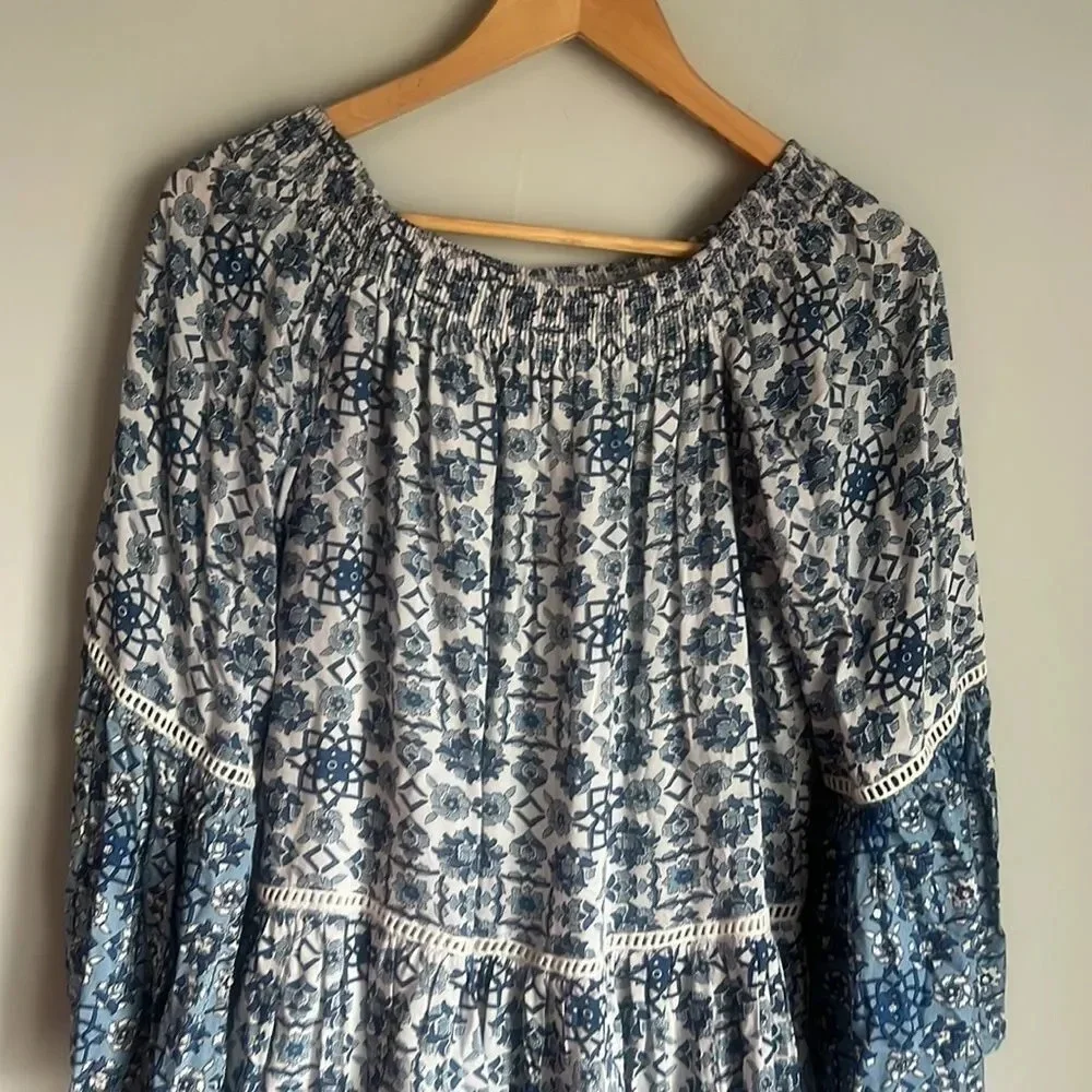 MISS JUNE BLUE FLORAL MINI DRESS